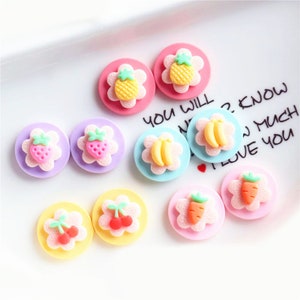 5/10/20pcs Résine fraise cerise carotte cabochon scrapbook kawaii bricolage embellissements accessoires