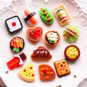 5/10/20/50pcs Harz Flatback Cookies flach zurück Cabochon Kawaii DIY Harz Handwerk DekorationMiniatur Harz Creme Brot Essen