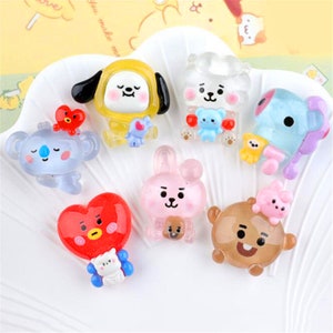 5/10/20 pièces résine mignon animal chien lapin chat coeur cabochon scrapbook kawaii bricolage embellissements accessoires
