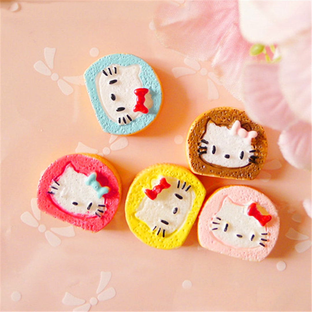 猫ケーキ樹脂チャーム10個：DIYクラフトアクセサリー（15 x 20 mm