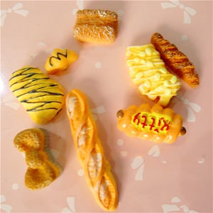 10 Uds. De croissant de pan con lazo, accesorios para manualidades de resina, artesanías de arcilla suave, decoración de costura DIY, arte de resina para ropa con lazo