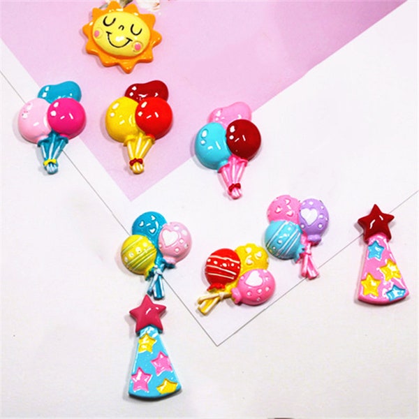 5/10/20/50pcs Resin Cabochon Flatback Balloon Phone Case Decoration Craft Embellishments For Scrapbooking DIY Accessories