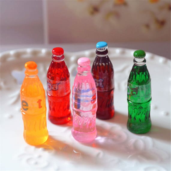 Resin Soda Bottle Charm: Colorful Drink Pendant, DIY Jewelry