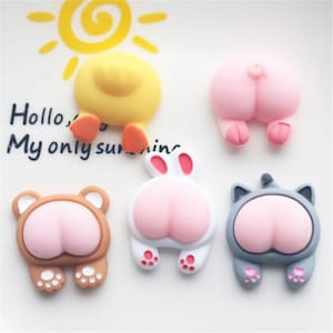 5/10/20pcs Resina animal de dibujos animados pato oso conejo cerdo cabujón álbum de recortes kawaii bricolaje adornos accesorios