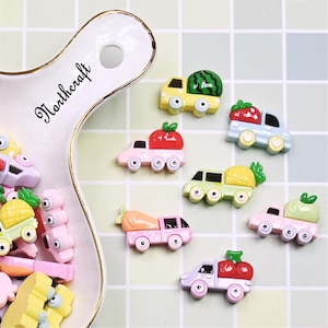 Fruit car cabochons |Watermelon cabochons |Pineapple cabochons |Apple cabochons |Cute cabochons |Resin cabochons