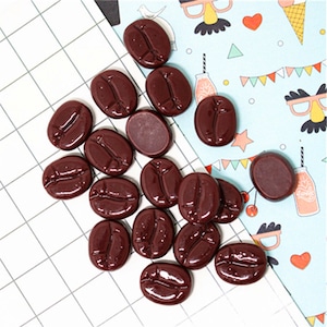 5/10/20/50pcs resina flatback Imitazione chicco di caffè Cabochons Hair Bow Center Card Frame Making Craft Fai da-da-me 13x16mm
