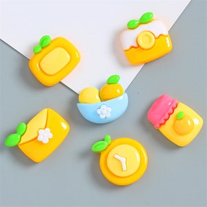 Cartoon gele huishoudelijke harsaccessoires voor doe-het-telefoonhoesjes Crafting Material Kit voor handgemaakte sieraden Harsversieringen