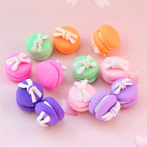 20pcs bowknot macaron Resin Crafts Accessories Soft Clay Handcrafts DIY Sewing Decoration Resin Art For Bow Clothes
