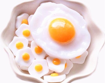 10pcs Resin food fried egg charms ornament decoration Jewelry making Handicraft Material