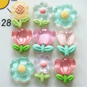 heldere tulp Hars Cartoon Simulatie Nep Voedsel Voor DIY Sieraden Maken Ambachten Miniatuur Poppen Accessoires