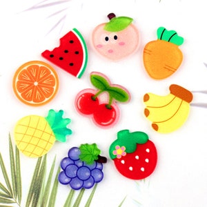 5/10/20 Pcs Hars Watermeloen Banaan Cherry Wortel Fruit Slice Cabochon Plakboek Kawaii Diy Versieringen Accessoires