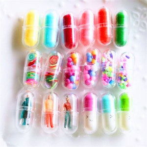 5/10/20/50pcs Mignon Capsule Coloré Humanoïde Fruit Fun Drop Boucles d’Oreilles Femme Boucle d’Oreille Drôle Bijoux Cadeau 10x25mm