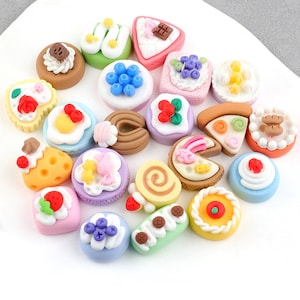 5/10/20 pièces résine pain gâteau dessert nourriture cabochon scrapbook kawaii bricolage embellissements accessoires