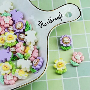 Animal flower cabochons | Cat cabochons |Rabbit cabochons |Duck cabochons |Cartoon cabochons |Resin cabochons