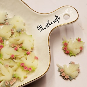 Vredesduif cabochons | Roze cabochons | Vrede cabochons | Hars cabochons