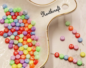 Multicolor Resin Alphabet Beads: DIY Jewelry Supplies (7.4mm)