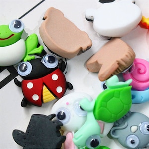 5/10/20/50pcs Cartoon Animals fish bee panda Flatback Resin Cabochon Embellishments Scrapbooking Decoration Crafts DIY Accessories 25x25mm