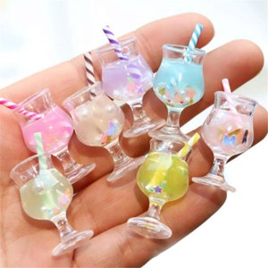 5/10/20pcs resina luminosa tazza cabochon scrapbook kawaii abbellimenti fai da te accessori