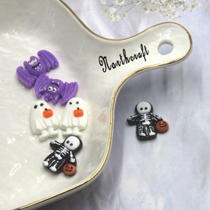 Halloween Resin Cabochons | Pumpkin Lantern, Skull (27x27mm)