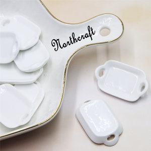 Cabochons rectangulaires en assiette | Assiette à cabochons | Cabochons pour ustensiles de cuisine | Cabochons en résine