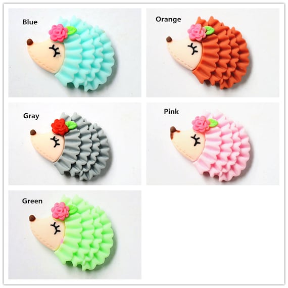 かわいい樹脂製ハリネズミカボション：DIYヘアリボン飾り（30 x 25 mm