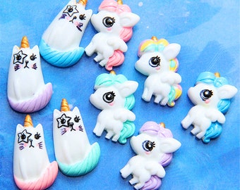 Decorazioni in resina a forma di unicorno e gatto: accessori fai da te