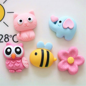 cat owl elephant flower Resin Cartoon Simulation Fake Food For DIY Jewelry Making Crafts Miniature Dolls Accessories