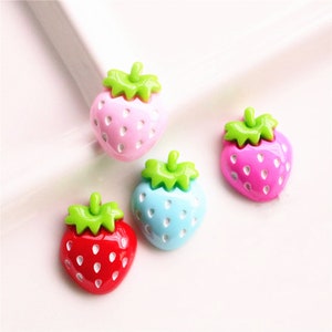 5/10/20/50pcs ResinStrawberry Fruit cabochon Charms Pendentif Earring DIY Fashion Jewelry Accessories 25x27mm