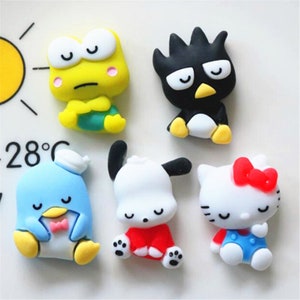 Pinguim sapo gato resina dos desenhos animados simulação comida falsa para diy jóias fazendo artesanato bonecas em miniatura acessórios