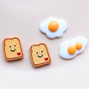 5/10/20 piezas resina pan huevos fritos cabujón álbum de recortes kawaii DIY accesorios de adornos