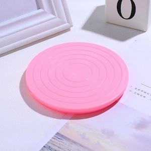Roze ronde roterende draaitafel DIY Kit voor taartversiering Handgemaakte crèmegelei telefoonhoesversieringen