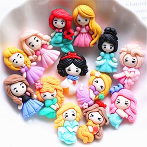 5/10/20/50 peças de resina adorável princesa com costas planas cabochão scrapbook kawaii faça você mesmo enfeites acessórios 14*20 mm