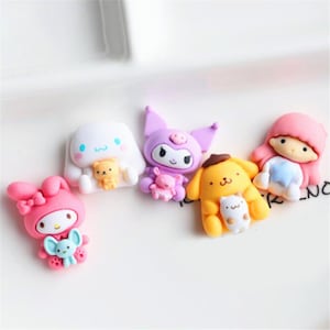 5/10/20pcs Resin cartoon girl dog rabbit cabochon scrapbook kawaii DIY embellishments accessories