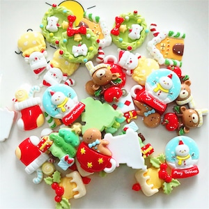 Cabochons Père Noël | Cabochons de chaussettes de Noël | Cabochons pour bougies de Noël | cabochons de Noël | cabochons en résine