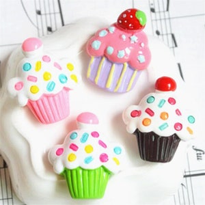5/10/20/50pcs Résine Cabochon Fruit Strawberry cupcake flatback Cabochon DIY Accessories Scrapbooking Decoration Craft