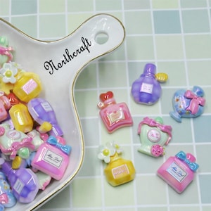 Parfümfläschchen Cabochons | Bowknot Parfümfläschchen Cabochon | Blumen Parfüm Flasche Cabochon |Herz Parfüm Flasche Cabochons |Resin Cabochon