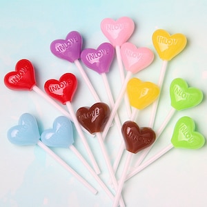 10 pièces coeur sucette résine artisanat accessoires argile douce artisanat bricolage couture décoration résine Art pour arc vêtements