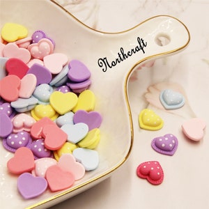 Cabujones de corazones de puntos / Cabujones de corazón / Cabujones de amor / Cabujones de amante / Cabujones de pareja / Cabujones de resina