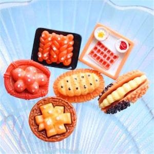 5/10/20pcs Resina piatto quadrato crema torsione palla di patate Fritte pane cabochon scrapbook kawaii abbellimenti FAI DA TE accessori
