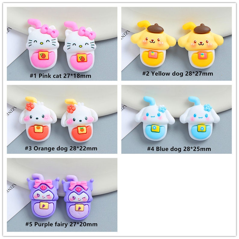 Cartoon Tier Getränk Tasse Harz Zubehör für DIY Handyhüllen Basteln Material Kit für Handgemachte Haarschmuck Harz Verzierungen Bild 2