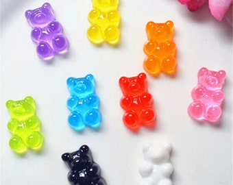 10/20/50Stk Mode Niedlich Resin Gummibär Anhänger Charms für Frauen Mädchen Cartoon Schmuck Diy 12*18mm