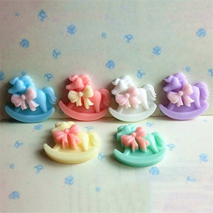 5/10/20 Stück Harz Holz Pferd Flatback Cabochon Scrapbook Kawaii DIY Verzierungen Zubehör 23*23mm