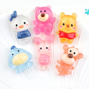 5/10/20 piezas gelatina de resina animales de dibujos animados cabujón álbum de recortes kawaii DIY accesorios de adornos