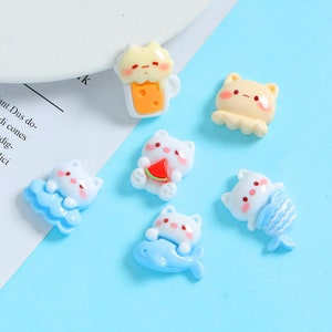 Glänzende Meerjungfrau Delfin Katze DIY Harz Zubehör für Handyhüllen Bastelmaterial für handgemachte Haarschmuck Harz Verzierungen