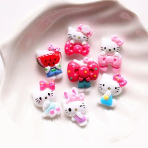 5/10/20/50pcs Cartoon Cat Resin Flatback Cabochon DIY Scrapbooking Decorative Craft Making 15x25mm
