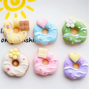 5/10/20 stks Hars hart schattige donut cabochon plakboek kawaii DIY versieringen accessoires