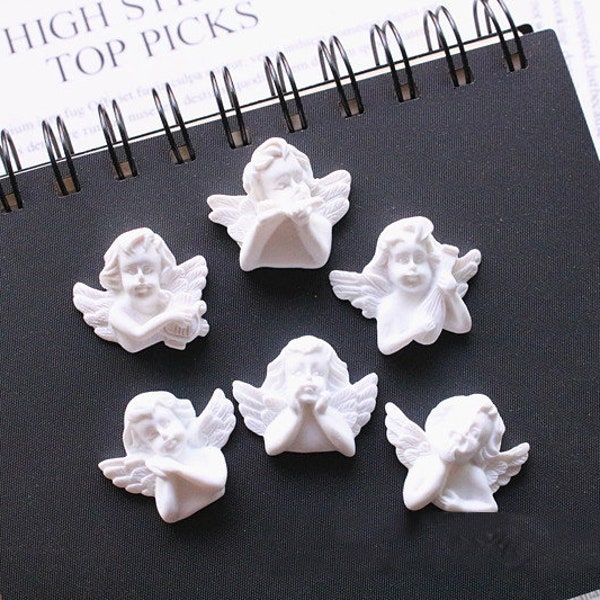 5/10/20/50pcs Résine Ange Flatback Cabochon Flatback Ailes Anges Bricolage Accessoires Scrapbooking Décoration Artisanat