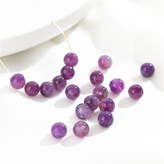 Perles D'améthyste Pour Création De Bijoux - 12x8 Mm Ovale, Lisse, Brillante, Neuves