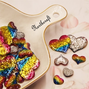 Cabochons LGBTQ | Cabochons drapeau arc-en-ciel | Cabochons Pride People | Cabochons coeurs | |Cabochons en acrylique|Cabochons en résine