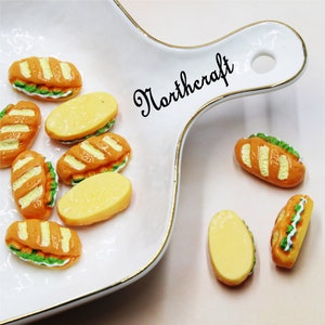 Cabochons de légumes pour burger | Cabochons pour hamburgers végétariens | Cabochons de Hambourg | Cabochons 3D | Cabochons alimentaires | Cabochons en résine